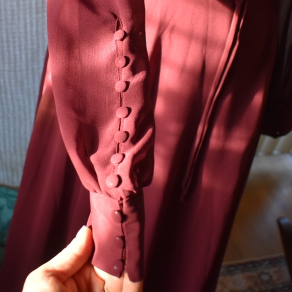 Lulu's Deep Burgundy Long Sleeve Dress - Picture 8 of 9